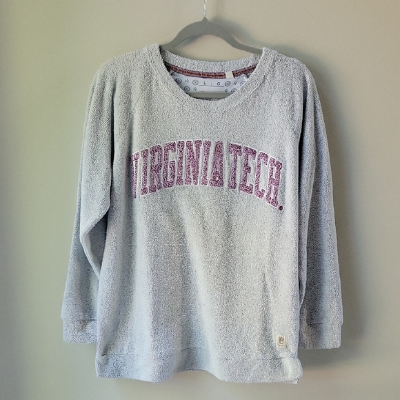 Pressbox Tops - Virginia Tech Pressbox Gray Sweatshirt with Virginia Tech Logo Women Size Large‎